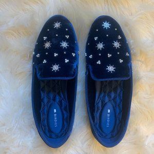 Birdies Star Blue Velvet Slippers